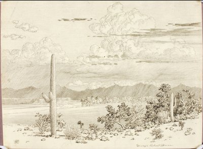 Sem título (desenho de transferência para o rio Verde, reserva apache, Arizona) de George Elbert Burr