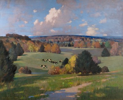 Paisagem Sussex com Gado de George F. Henry