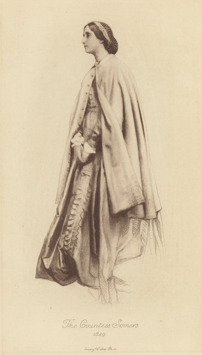 Virgínia, Condessa Somers (litho) de George Frederick (after) Watts