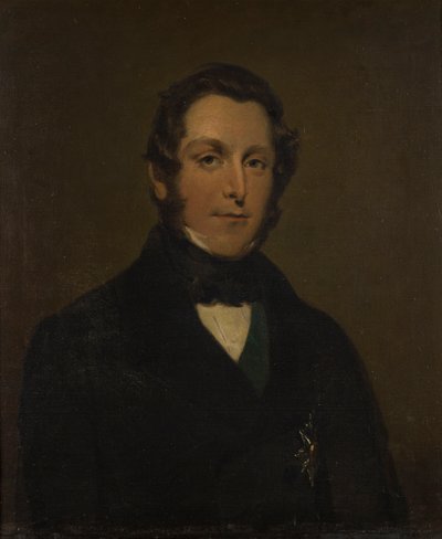 Retrato de James Andrew Broun Ramsay, c.1 Marquês de Dalhousie (1812-1860), c.1833-60 (óleo sobre tela) de George Frederick Clarke