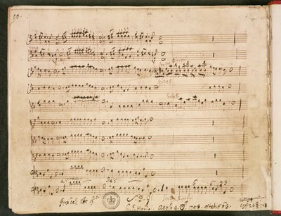 Partitura original do último fólio da ópera 