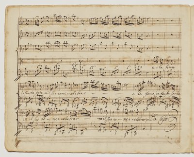 Preggio é sol d &39;un alma forte, f.6v de "Aditionall [sic] canções para Rinaldo", c.1717 de George Frederick Handel