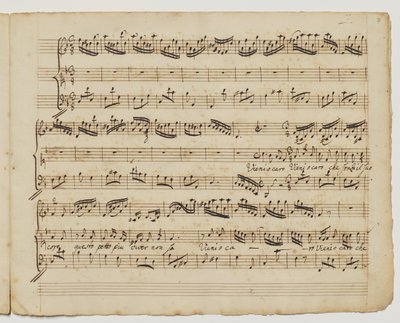 Venha querida que sem o seu núcleo, f.7r de "Aditionall [sic] canções para Rinaldo", c.1717 de George Frederick Handel