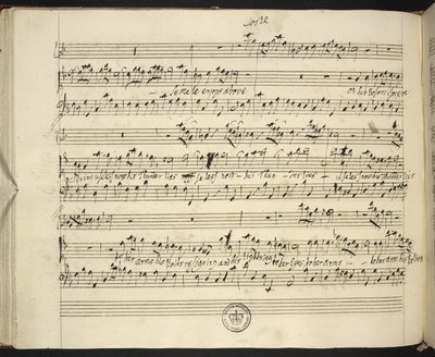 f.44v, pontuação de autógrafo de Handel
