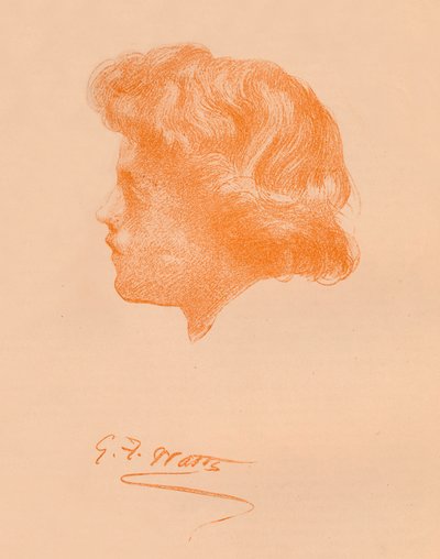 Esboço da Cabeça, c1895, 1896 de George Frederick Watts