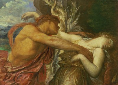Orfeu e Eurídice, 1870-72 (mezzotint em papel indiano) de George Frederick Watts