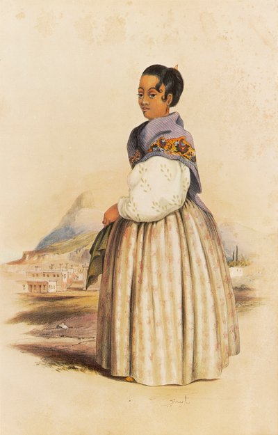 Nazea, esposa de Karel, um respeitado padre malaio na Cidade do Cabo de George French Angas