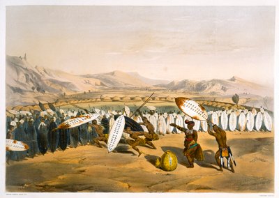 Umpanda revendo suas tropas em Nonduengi, 1849 de George French Angas