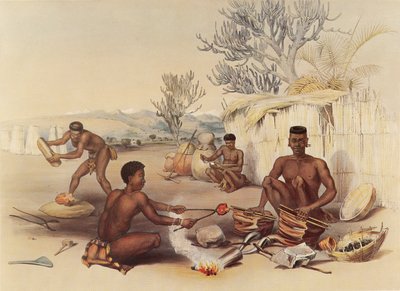 Ferreiros zulus a trabalhar de George French Angas