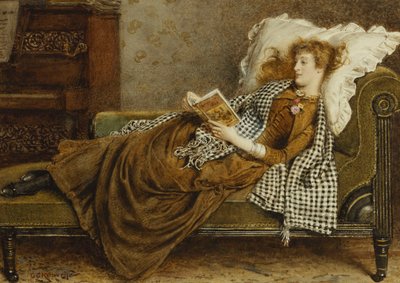 Uma jovem lendo no interior, de George Goodwin Kilburne