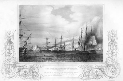 O bombardeio de Odessa, Ucrânia, durante a Guerra da Crimeia, 1854 1857. de George Greatbatch