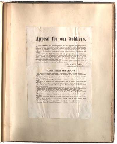 Apelo para nossos soldados, Ohio [em scrapbook], c.1861-1865 de George Hatch