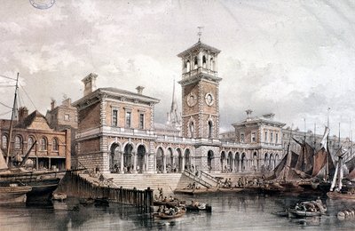 Billingsgate Wharf and Market, Londres, 1851 de George Hawkins