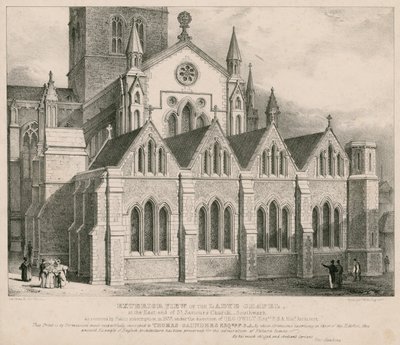 Vista exterior, de, a, capela ladye, em, a, leste, fim, de, st., Saviour&39;s, igreja, Southwark de George Hawkins