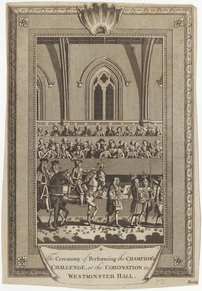 A Cerimónia de Realização do Desafio do Campeão na Coroação em Westminster Hall de George Hawkins