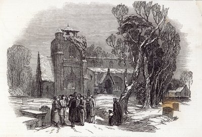 Manhã de Natal: Indo à Igreja, gravado por WJ Linton, de &39;The Illustrated London News&39;, 26 de dezembro de 1846 de George Haydock Dodgson