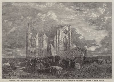 Abadia de Whitby, do Adro da Igreja, na Exposição da Sociedade de Pintores em Aquarelas de George Haydock Dodgson