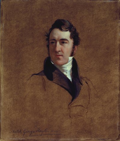 Esboço de retrato de John Poulter, 1834 (óleo em millboard) de George Hayter