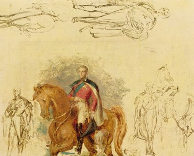 Estudos para o Duque de Wellington (1769-1852) (óleo a bordo) de George Hayter