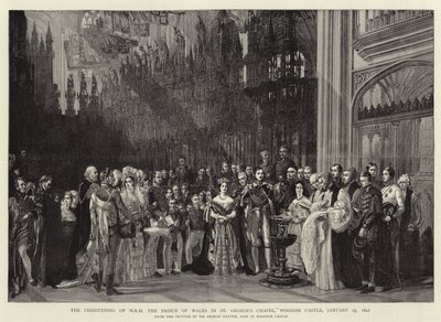 O batizado de HRH O príncipe de Gales na capela de São Jorge, Castelo de Windsor, 25 de janeiro de 1842 de George Hayter