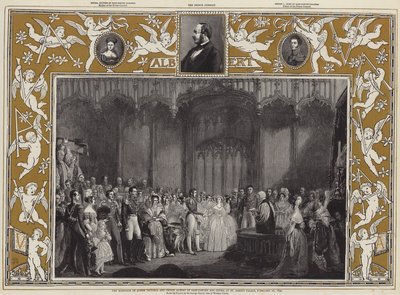 O casamento da rainha Vitória e do príncipe Alberto de Saxe-Coburg e Gotha no palácio de St. James, 10 de fevereiro de 1840 de George Hayter