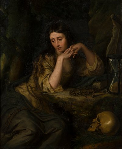 The Penitent Magdalene, c.1812-71 (óleo sobre painel) de George Hayter