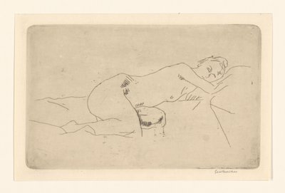 Nu feminino reclinado de George Hendrik Breitner (signed by artist)