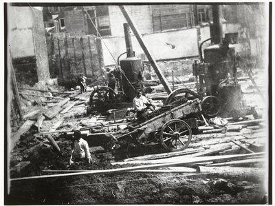 Canteiro de obras para o Balneário Municipal e Instalação de Natação no Heiligeweg em Amsterdã de George Hendrik Breitner
