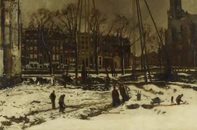 Obras na Raadhuisstraat no inverno de George Hendrik Breitner