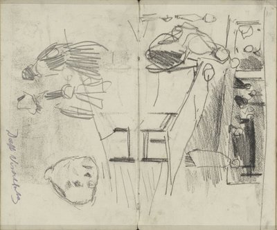 Números no Visbank em Delft e estudos de figuras de George Hendrik Breitner