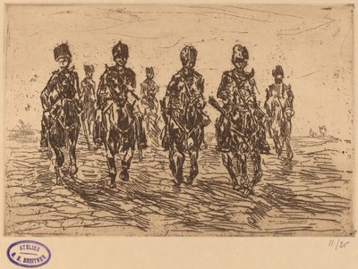 Hussardos galopando em vista frontal de George Hendrik Breitner