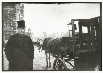Cavalos com carruagem na Leidseplein em Amsterdã de George Hendrik Breitner