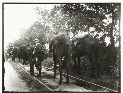 Cavalaria descansando ao longo de uma ferrovia de George Hendrik Breitner