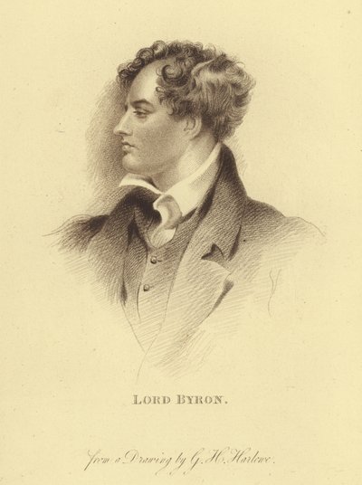 Retrato de Lord Byron (gravura) de George Henry (after) Harlow