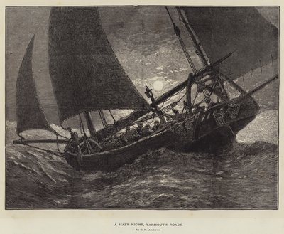 Uma noite nebulosa, estradas de Yarmouth de George Henry Andrews