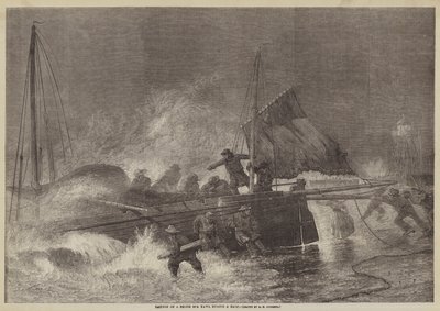 Lançamento de um Yawl do Mar do Norte durante um vendaval de George Henry Andrews