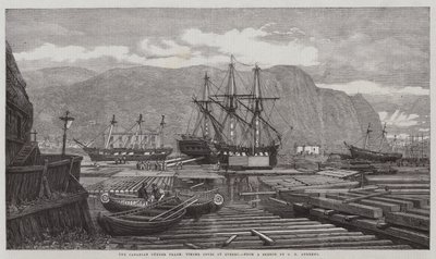 O canadense Lumber Trade, enseadas de madeira em Quebec de George Henry Andrews