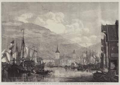 O porto, bergen, noruega de George Henry Andrews
