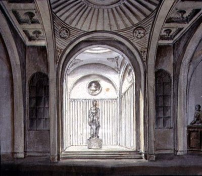 A Sculptural Gallery Interior (aguarela com lápis sobre papel) de George Henry Bailey