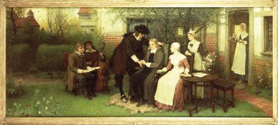 Andrew Marvell (1621-78) visitando seu amigo John Milton (1608-74) de George Henry Boughton