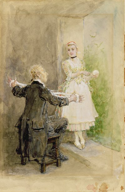 Ichabod Crane e Katrin Van Tassel, c.1893 de George Henry Boughton