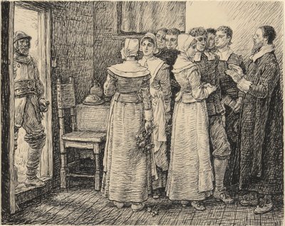 O Casamento Puritano Interrompido de George Henry Boughton