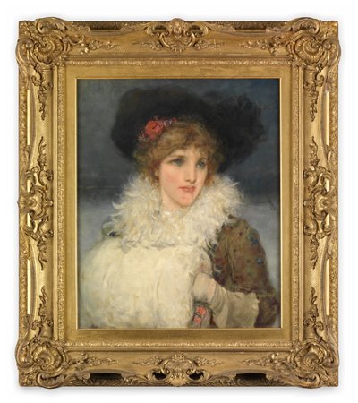 Mulher, meio comprimento (Óleo sobre tela) de George Henry Boughton
