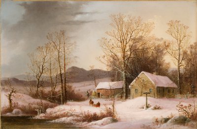 Quinta no inverno 1860 (Óleo sobre tela) de George Henry Durrie