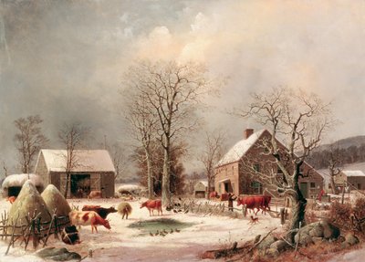 Quintal no inverno de George Henry Durrie