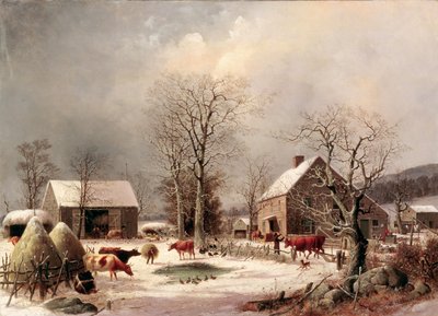 Quintal no inverno de George Henry Durrie
