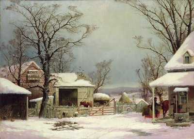Pátio no inverno, 1862 de George Henry Durrie