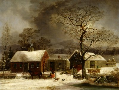 Cena de Inverno em New Haven, Connecticut de George Henry Durrie