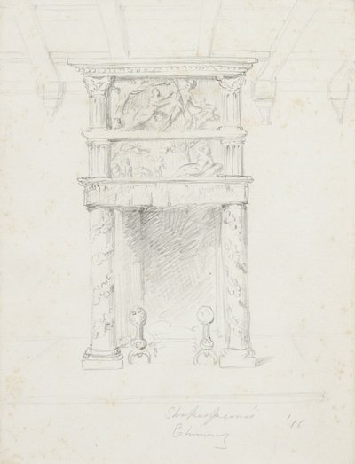 Shakespeares Chimney, 1866 (grafite em papel de creme) de George Henry Hall