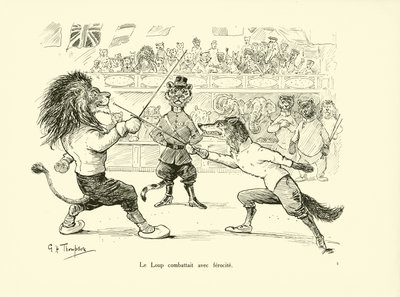 O Loup combateu com ferocite (litografia) de George Henry Thompson